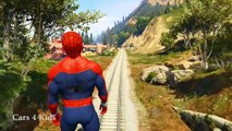 FUN SUPER SPORT CARS in Spiderman Cartoon for Kids and Nursery Rhymes Songs for Children