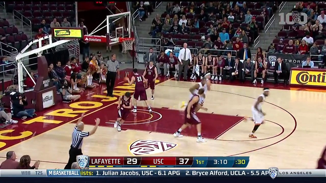Men's Basketball: USC 100, Lafayette 64 - Highlights 12/23/15