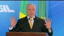 Michel Temer comemora eleição de Rodrigo Maia na câmara