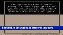 Read The Ubiquity of the Finite: Hegel, Heidegger, and the Entitlements of Philosophy (Studies in