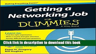 Read Getting a Networking Job For Dummies (For Dummies (Computers)) PDF Free