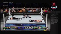 Smackdown 7-14-16 Seth Rollins Kevin Owens Vs Dean Ambrose Sami Zayn