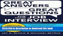 Read Great Answers, Great Questions For Your Job Interview, 2nd Edition  Ebook Free