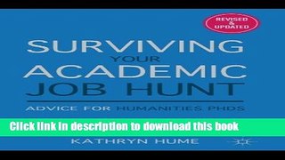 Read Surviving Your Academic Job Hunt: Advice for Humanities PhDs  PDF Online