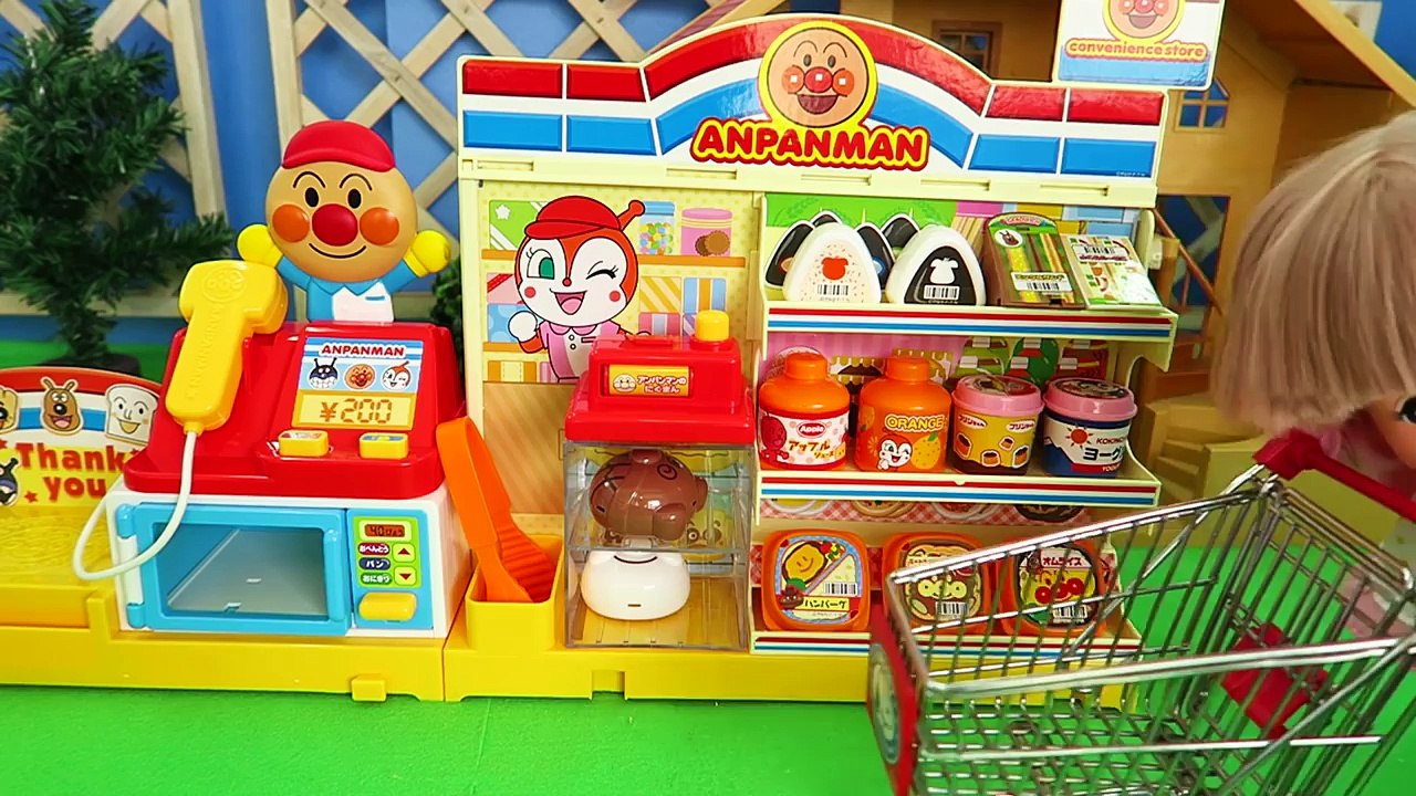 アンパンマンコンビニでお買い物ごっこ メルちゃん ぽぽちゃんのお手伝い？ Baby Doll Go Shopping in Convenience Store