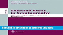 Read Selected Areas in Cryptography: 10th Annual International Workshop, SAC 2003, Ottawa, Canada,