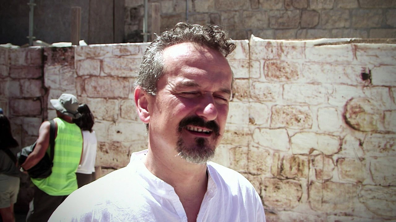 Engel-mosaik in geburtskirche in bethlehem aufgetaucht