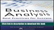 Read Business Analysis: Best Practices for Success  Ebook Free