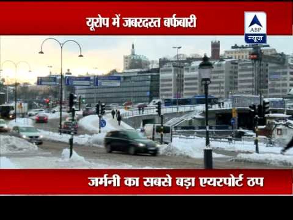 Snowfall stops airport in Germany