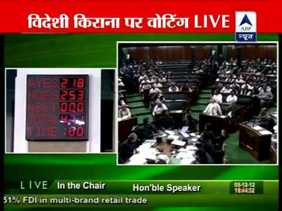 UPA government wins vote on FDI in retail in Lok Sabha