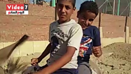 بالفيديو.. "حمار" ينقذ الطفل بهاء وأسرته من المياه الملوثة ببنى سويف