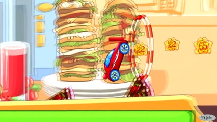 Gameplay for Children. Little Red Racing Car and Tasty Springboards. Videos & Cartoons for kids