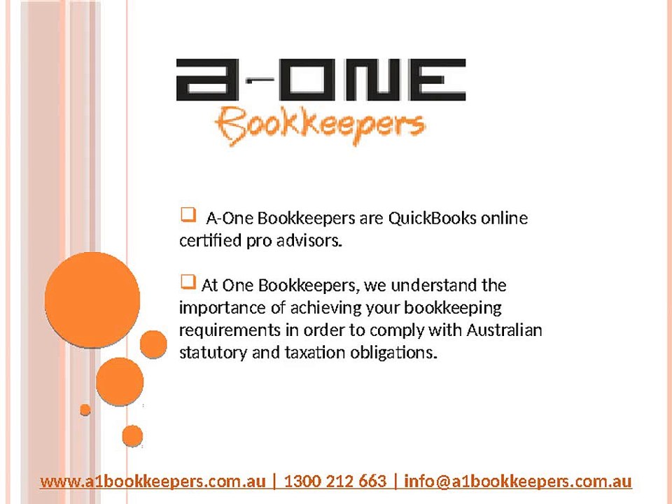 Online Accounting and Bookkeeping Services at A-one Bookkeepers