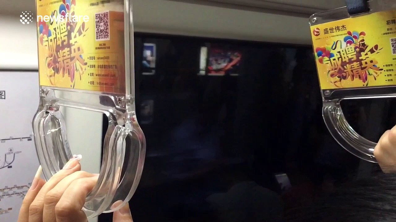 Innovative use of advertising technology on Chinese subway train