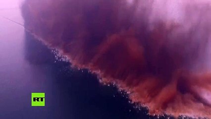 Así explotó un dique de 4 kilómetros, en pocos segundos