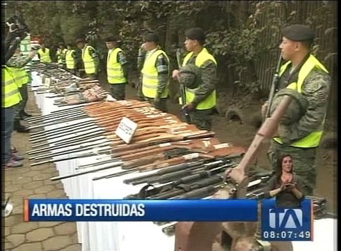 Armas decomisadas entre enero y junio fueron destruidas