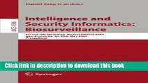 Read Intelligence and Security Informatics: Biosurveillance: Second NSF Workshop, BioSurveillance