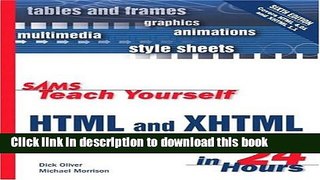 Read Sams Teach Yourself HTML   XHTML in 24 Hours (6th Edition)  PDF Online