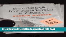 Read Book Handbook for Academic Authors ebook textbooks