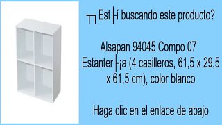 Alsapan 94045 Compo 07   Estantería (4 casilleros, 61,5 x 29,5 x 61,5 cm), color blanco