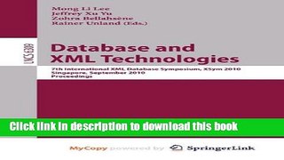 Download Database and XML Technologies  PDF Online