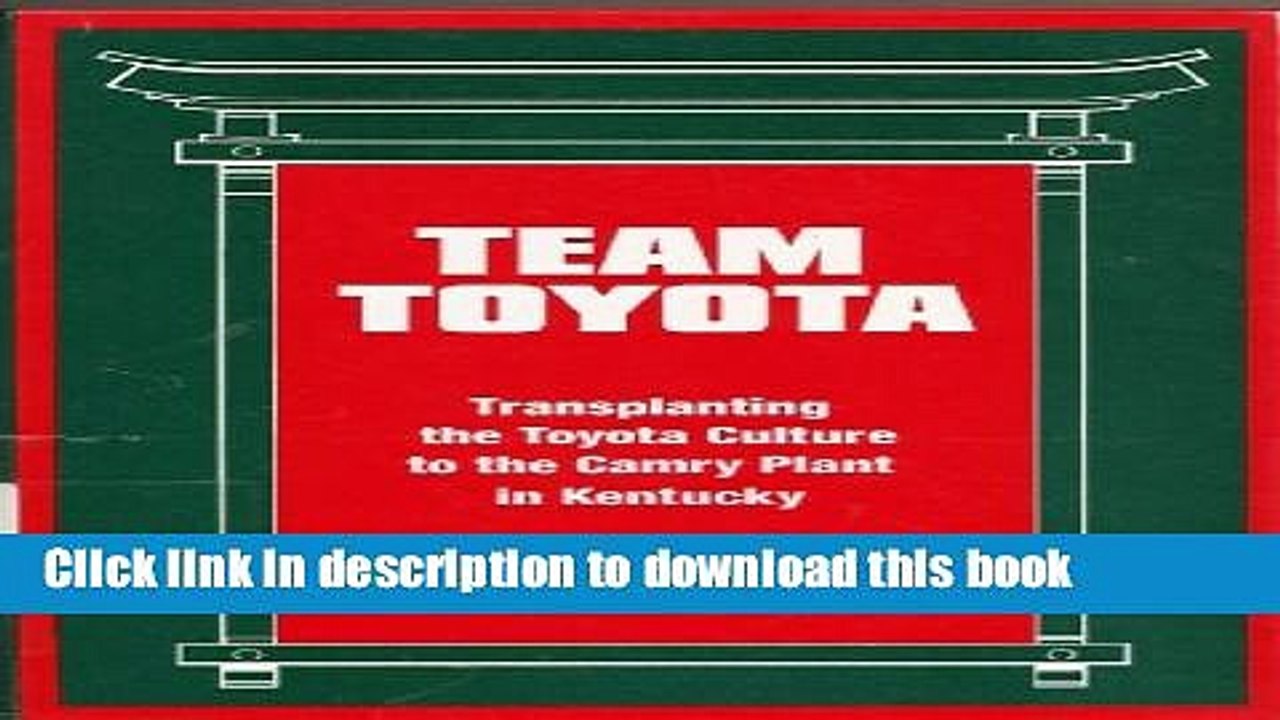 Read Team Toyota: Transplanting the Toyota Culture to the Camry Plant in Kentucky (S U N Y Series
