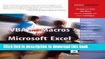 Read VBA and Macros for Microsoft Excel  Ebook Free