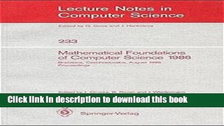Download Mathematical Foundations of Computer Science 1986: 12th Symposium held at Bratislava,