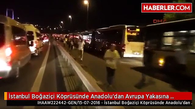 İstanbul Boğaziçi Köprüsünde Anadolu'dan Avrupa Yakasına Geçiş Yolu Kapatıldı.