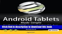 Read Android Tablets Made Simple: For Motorola XOOM, Samsung Galaxy Tab, Asus, Toshiba and Other