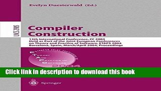 Read Compiler Construction: 13th International Conference, CC 2004, Held as Part of the Joint