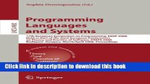 Read Programming Languages and Systems: 17th European Symposium on Programming, ESOP 2008, Held as