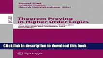 Read Theorem Proving in Higher Order Logics: 17th International Conference, TPHOLS 2004, Park