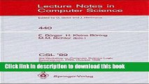 Read CSL  89: 3rd Workshop on Computer Science Logic. Kaiserslautern, FRG, October 2-6, 1989.
