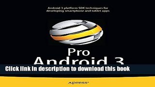 Read Pro Android 3  Ebook Free
