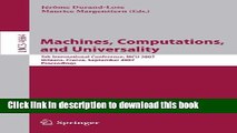 Read Machines, Computations, and Universality: 5th International Conference, MCU 2007, Orleans,