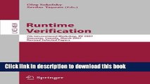Read Runtime Verification: 7th International Workshop, RV 2007, Vancover, Canada, March 13, 2007,
