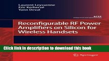Download Reconfigurable RF Power Amplifiers on Silicon for Wireless Handsets  PDF Online