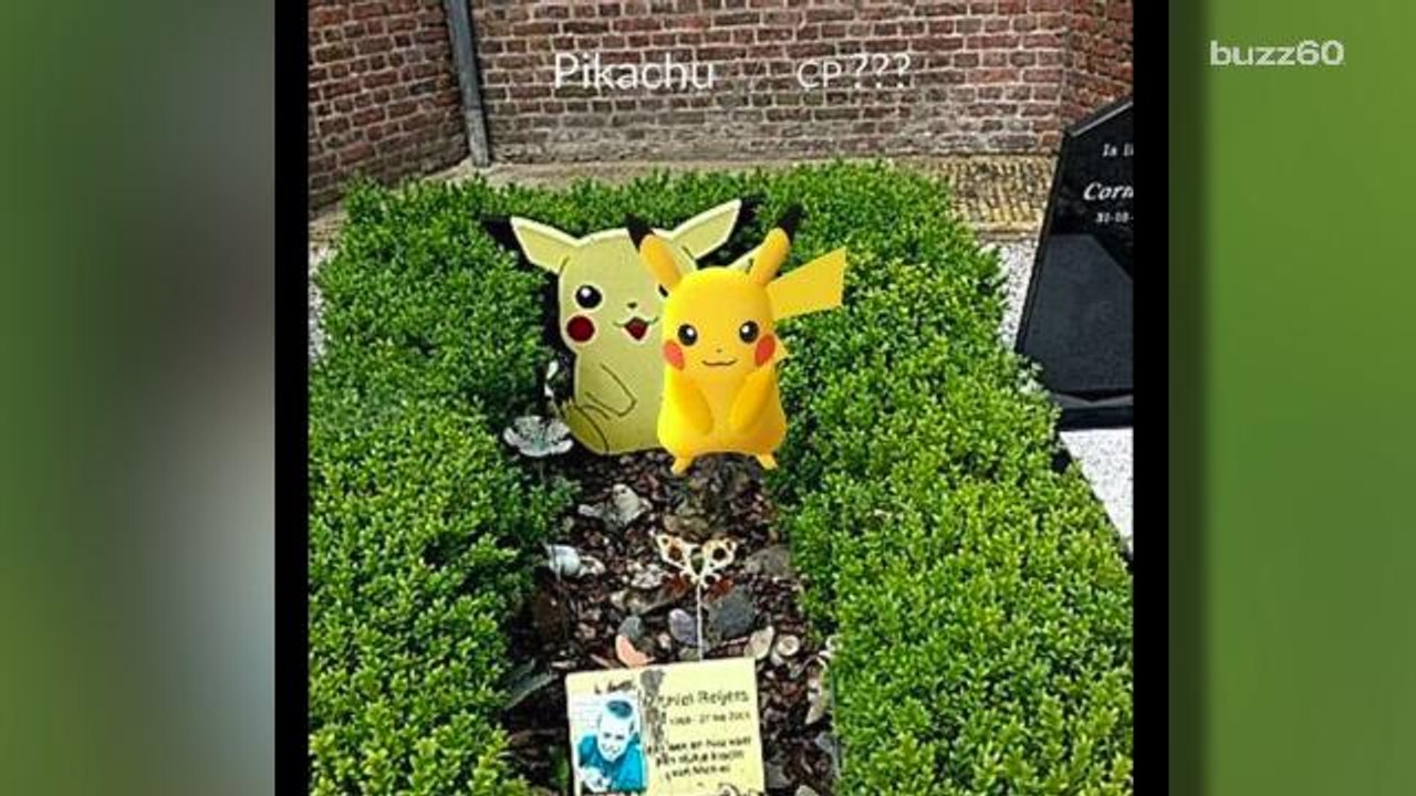 Virtual Pikachu Allegedly Appears Near Pokemon-Themed Grave