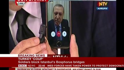 Turkish president's Address to the Nation through Mobile phone on facetime