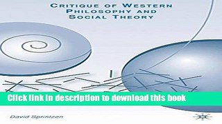 Download Critique of Western Philosophy and Social Theory  Ebook Free