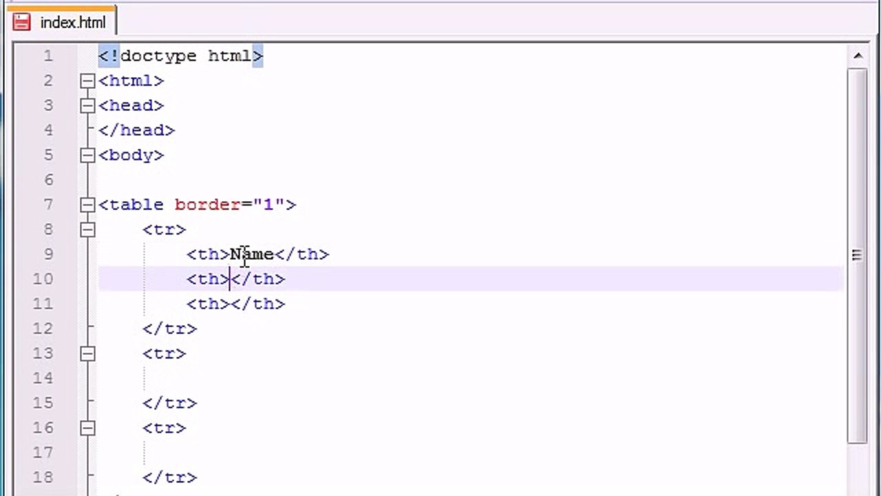 XHTML and CSS Tutorial - 12 - Table Headers and Movie Stars!