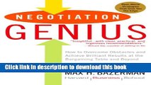 Read Negotiation Genius: How to Overcome Obstacles and Achieve Brilliant Results at the Bargaining