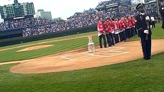 Blackhawks singer Jim Cornelison's anthem at Wrigley Field 6.13.10