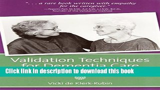 Download Validation Techniques for Dementia Care PDF Free