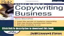 Read Start   Run a Copywriting Business (Start   Run Business Series)  Ebook Free
