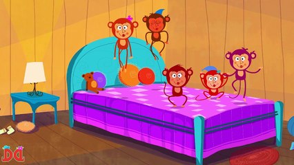 Five Little Monkeys Jumping On The Bed Nursery Rhyme by Derrick and Debbie