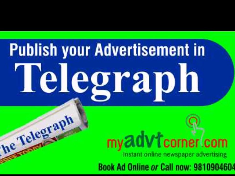 The Telegraph Newspaper Advertising Rates, Rate Card Online for Matrimonial, Name Change