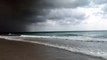 Miami beach Relaxing Ocean Sounds Waves before the rain.