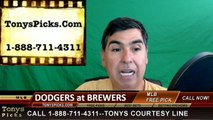 LA Dodgers vs. Milwaukee Brewers Pick Prediction MLB Baseball Odds Preview 6-29-2016